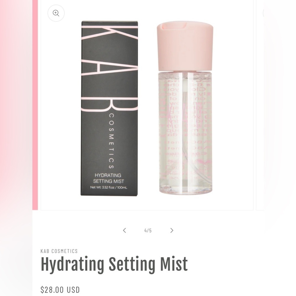 KAB COSMETICS Hydrating Setting Mist NWT